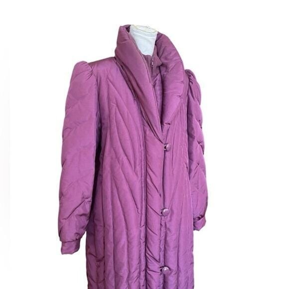 Vintage 1980s Quilted Down Duffle Coat – Warm Puffer Toggle Jacket - Picture 6 of 13